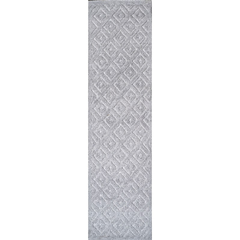 JONATHAN Y Ankara Neutral Diamond Trellis Indoor/Outdoor Area Rug - 2 X 8 - Light Gray