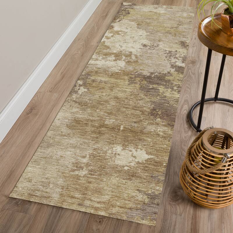 Machine Washable Indoor/ Outdoor Modern Contemporary Chantille Rug