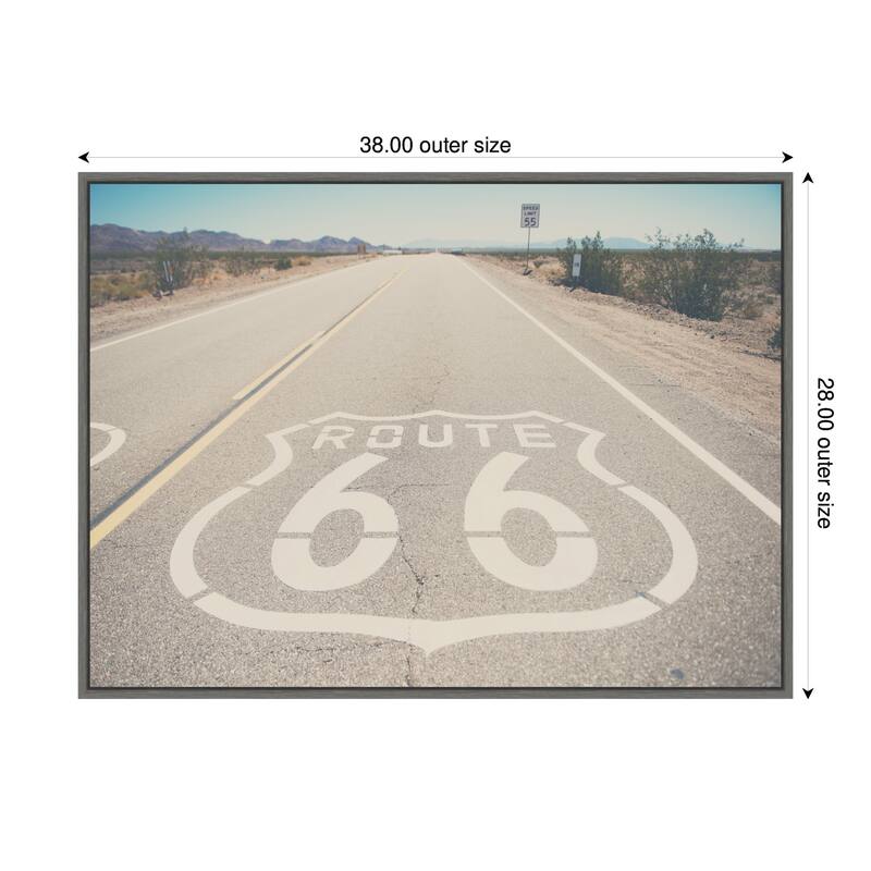 Kate and Laurel Sylvie Route 66 Framed Canvas by Laura Evans