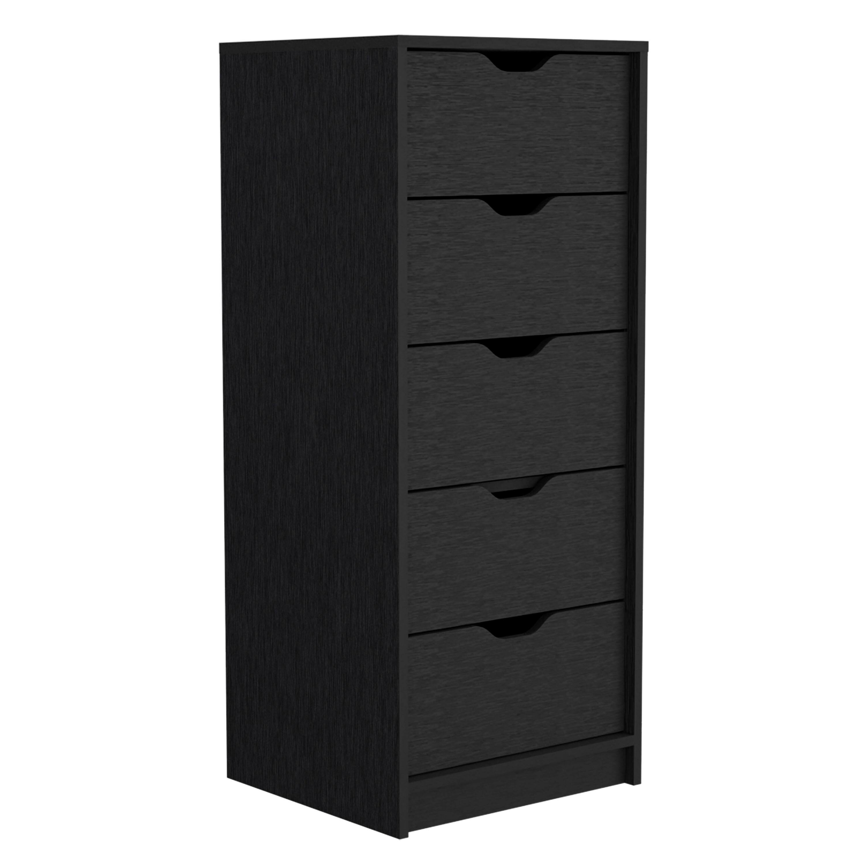 Basilea 5 Drawers Tall Dresser, Pull Out System, 5Drawer Dresser Wood