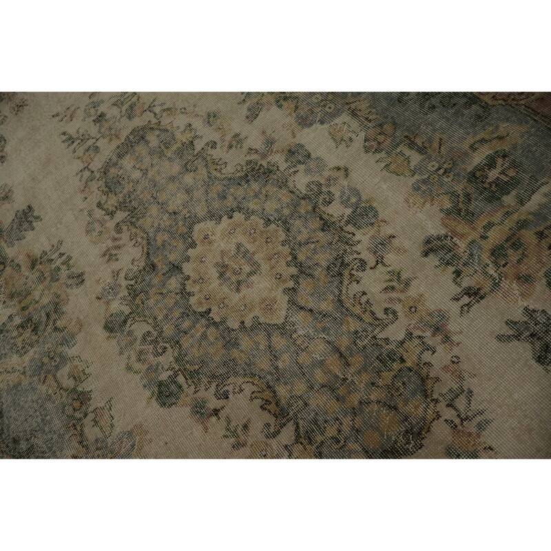 Hand Knotted Oriental 100% Wool Carpet Transitional Floral Beige & Ivories Anatolian Area Rug - 9' 11'' X 5' 8''
