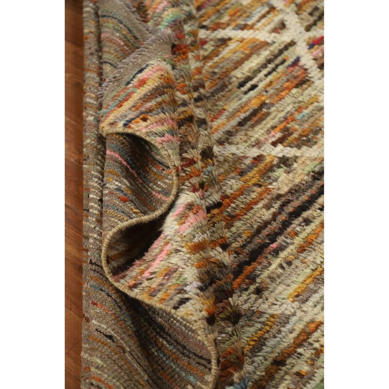 Trellis Moroccan Oriental Rug Handmade Living Room Wool Carpet - 6'6" x 9'9"