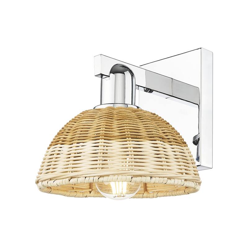 Innovations Lighting 716-1W-12-8 Natural Ballston Dome Sconce Natural - Polished Chrome / Natural