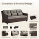 preview thumbnail 25 of 105, Murphy Outdoor Wicker Patio Outdoor Sofa Swivel Chair Coffee Table