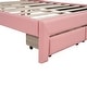preview thumbnail 9 of 12, Full-Size Upholstered Platform Bed with Seashell Headboard, LED Lights, 2 Storage Drawers and Wood Slat Support, Pink