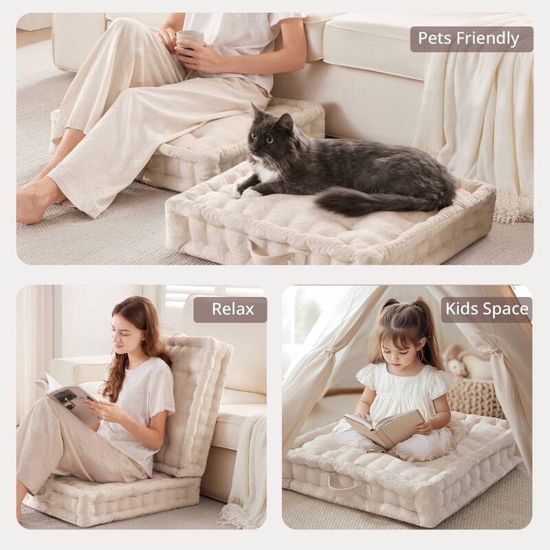 Intelligent Design Azza Poly Chenille Square Floor Pillow Cushion