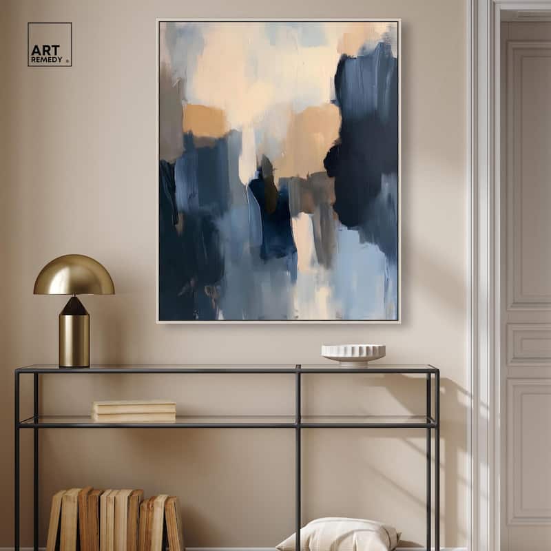 Navy Beige I Canvas by Art Remedy