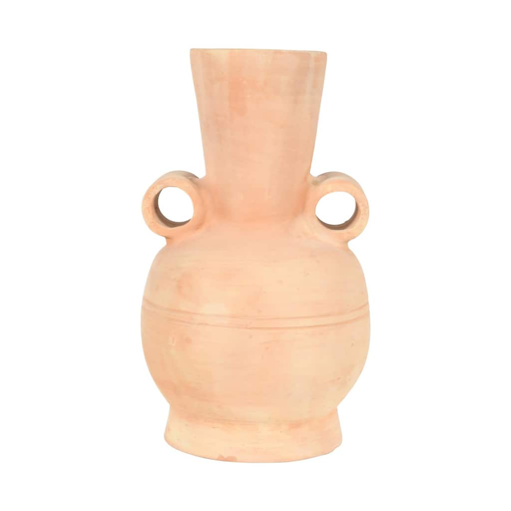 Solid Long Neck Terracotta Vase - 11.5" - Brown