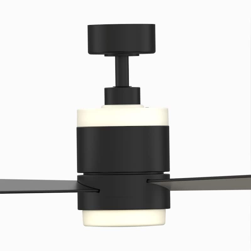 Fanimation Studio Collection Upright 48 inch Black Ceiling Fan with LED Light and Remote