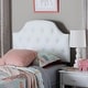 preview thumbnail 4 of 7, Baxton Studio Midas Modern and Contemporary Twin Size Faux Leather Upholstered Button-tufted Scalloped Headboard