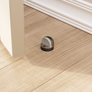 Antique Brass Door Stop Bumper Floor Mount 1 25 Inch Tall Dome Style