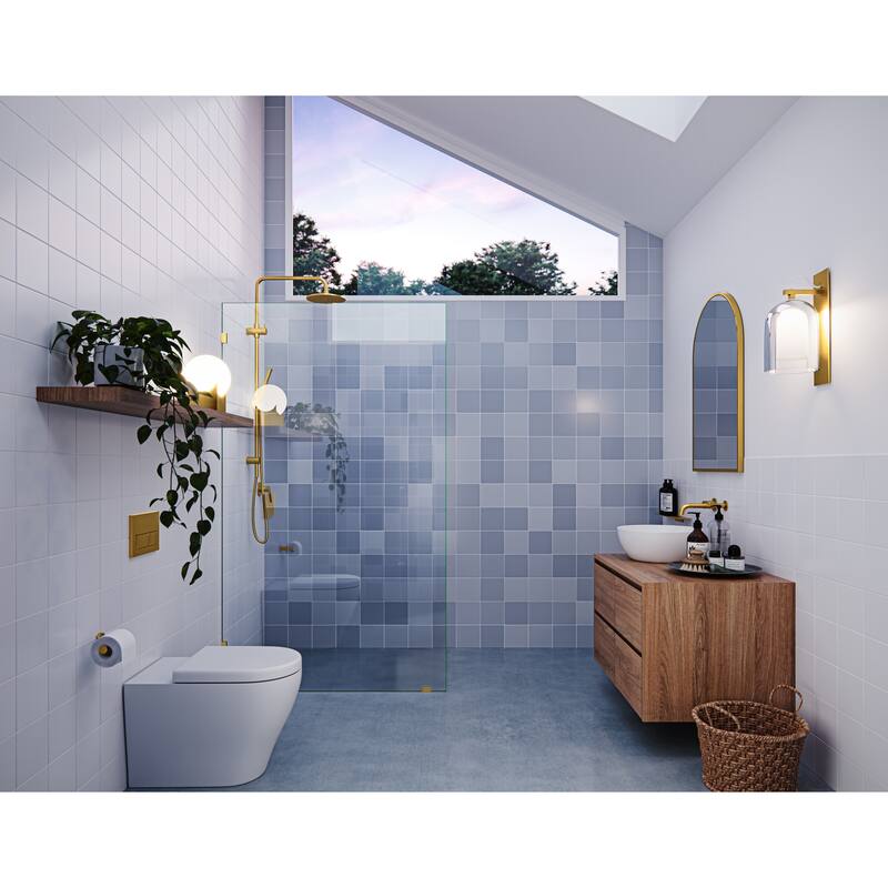 Glass Warehouse 78" x 43" Frameless Shower Door - Single Fixed Panel