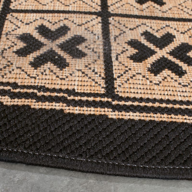 SAFAVIEH Courtyard Jacklyn Geometric Block Indoor/ Outdoor Area Rug