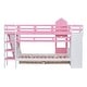 preview thumbnail 14 of 12, Twin-Over-Twin Castle Bunk Bed with 2 Drawers, 3 Shelves and Slide