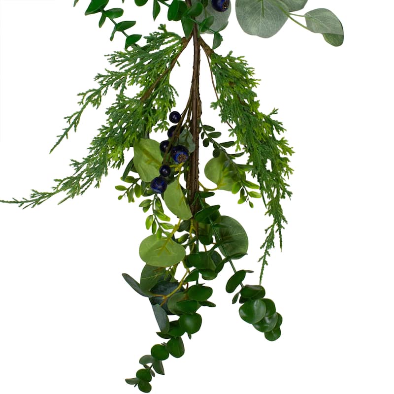 5ft Blueberry Eucalyptus Pine Artificial Christmas Garland - Unlit - 5'