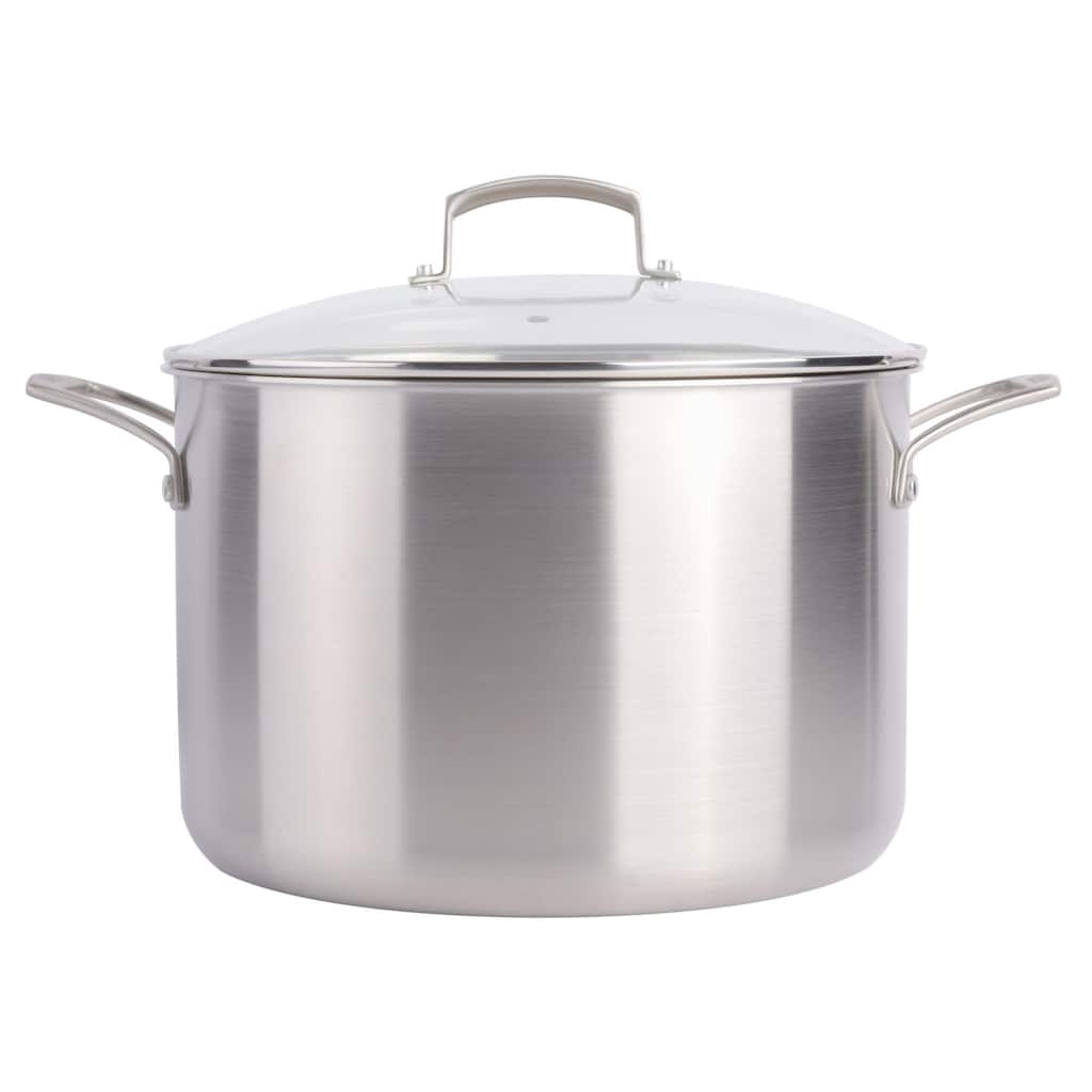 Babish Tri-Ply Stainless Steel Professional Grade Stock Pot w/Lid, 12-Quart