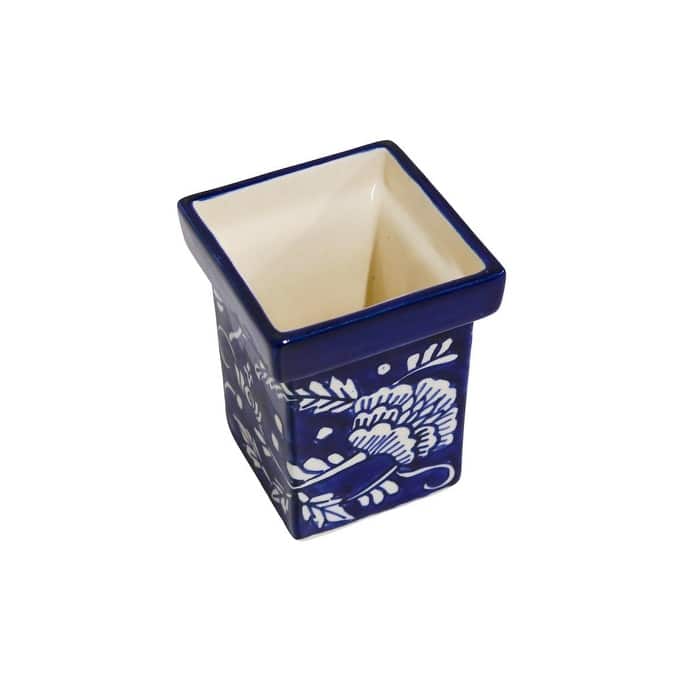 Home&Manor Mini Ceramic Vase Blue/White