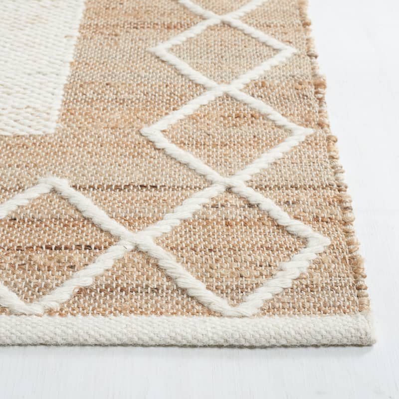 SAFAVIEH Handmade Natural Fiber Charlize Farmhouse Trellis Border Jute
