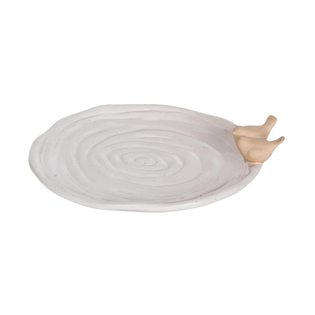 Transpac Ceramic Dish w/Perched Birds Home Decorations Spring