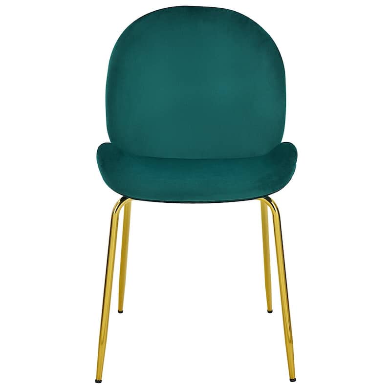 Set of 2 Velvet Accent Chairs with Gold Metal Legs - 19" x 21.5" x 34" (L x W x H)