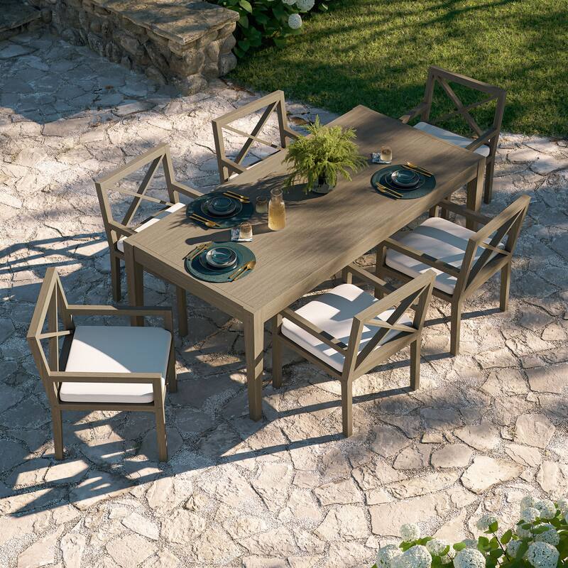 Northlake 9-Piece Outdoor Patio Teak Wood Dining Set
