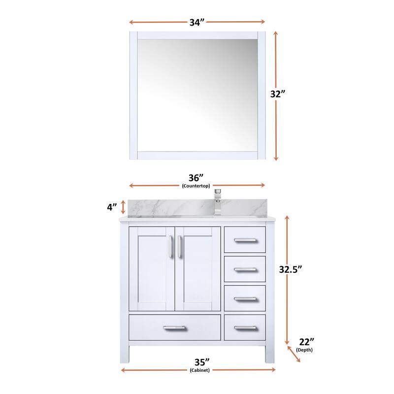 Jacques 36 in. W x 22 in. D Right Offset Distressed Grey Bath Vanity