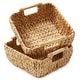 preview thumbnail 4 of 45, Hyacinth Seagrass Oval Storage Baskets with Wooden Handles Woven Bins Natural - Hyacinth - Small