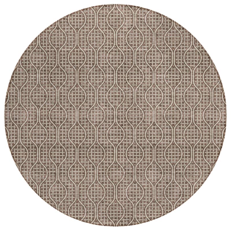 Machine Washable Indoor/ Outdoor Chantille Criss Cross Geo Rug
