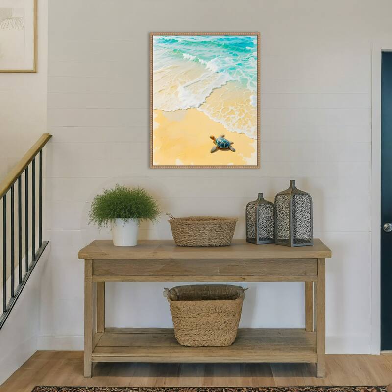 Turtling by Kintsugi99 Framed Canvas Wall Art Print