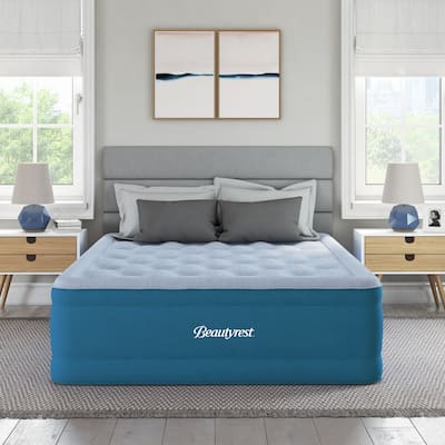 Beautyrest Comfort Plus Air Bed Mattress with Built-in Pump and Plush Cooling Topper