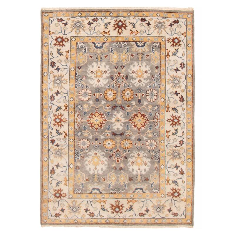ECARPETGALLERY Hand-knotted Royal Oushak Grey Wool Rug - 6'1 x 8'10 - Grey - 6'1 x 8'10