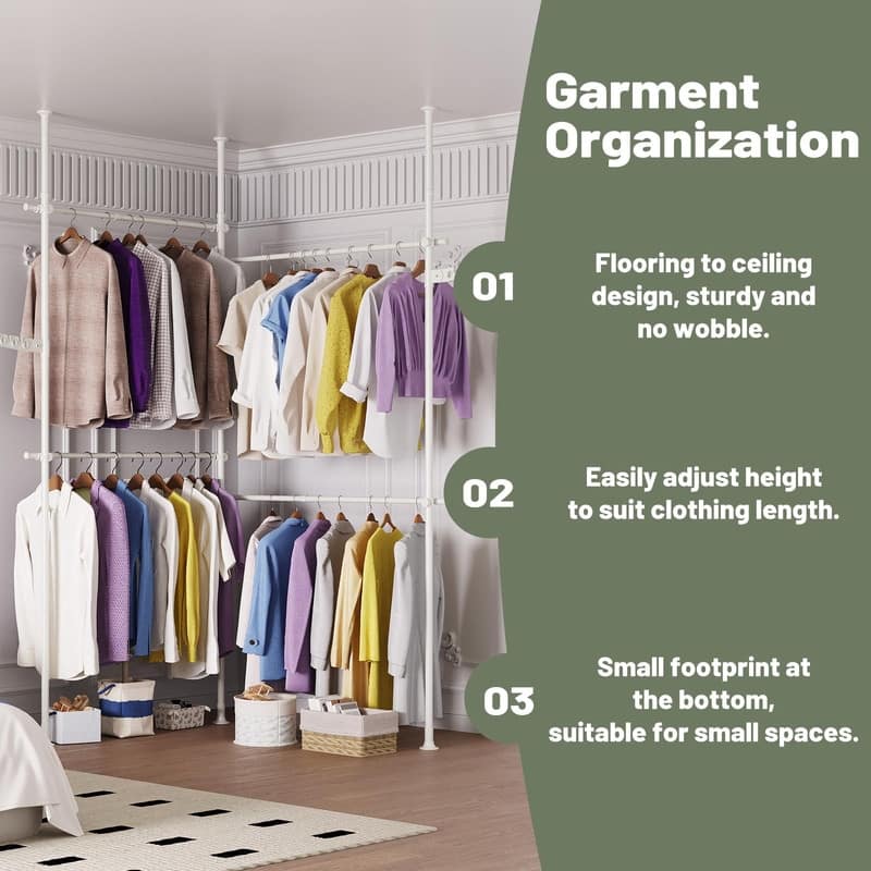 Metal Adjustable Height Clothing Hanging Rack