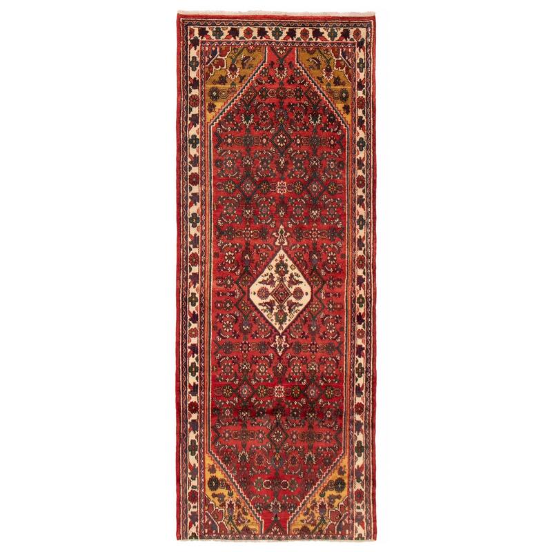 ECARPETGALLERY Hand-knotted Andelz Red Wool Rug - 3'5 x 9'7 - Red - 3'5 x 9'7