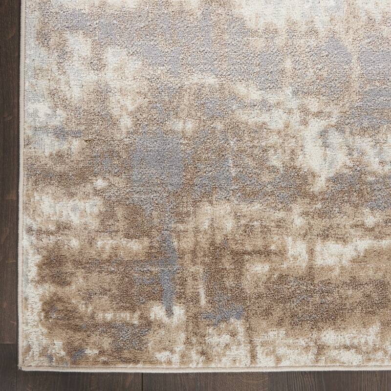 Bubip Power Loomed Abstract Modern Non Skid Stain Resistant Low Pile Area Rug By HomeRoots