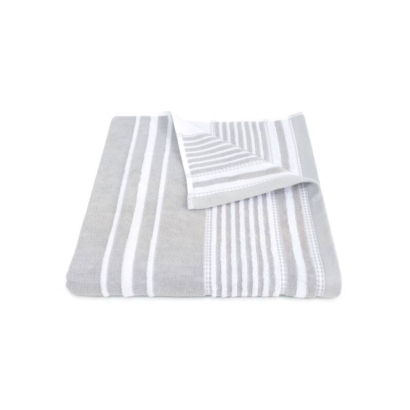 Martex Restore Batten Stripe Bath Towel - Hand - Gray
