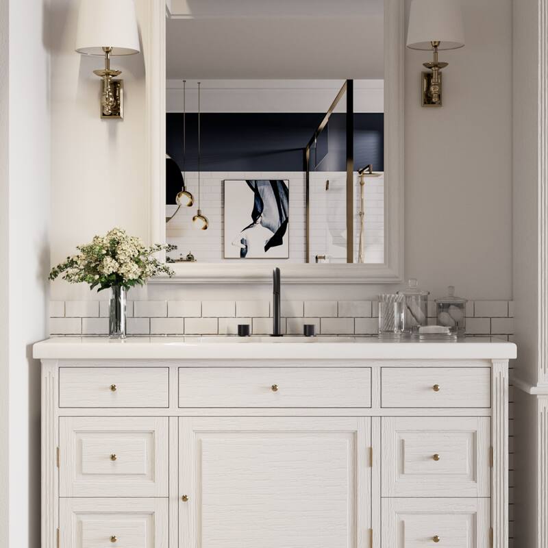 Deck Mounted 8 Inch Widespread Double-Handle Bathroom Faucet