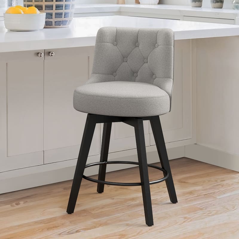 LUE BONA 26" Counter Height Bar Stools Swivel Bar stool with Backs - 26" H