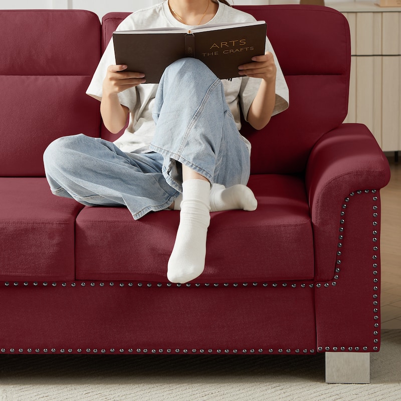 Modular Sectional Sofa, 102 Inch L Shaped Couch Set, 3-Seater Comfy Cloud Couches with Movable Ottoman, DIY Combination