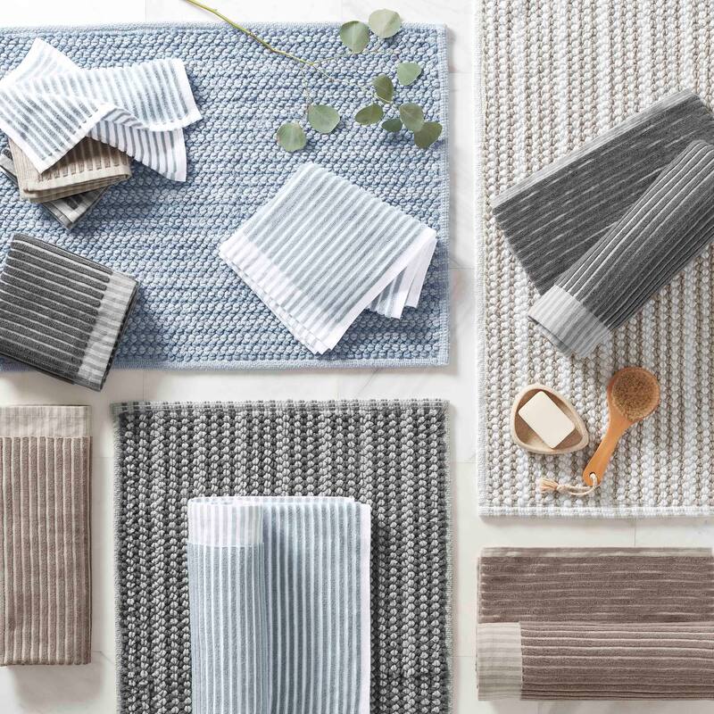 Martex Sculpted Stripe Tan Bath Towel