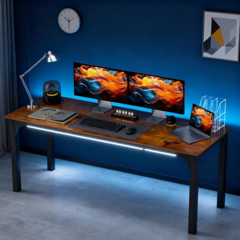 Desktop Desk with Metal Legs,Computer Desk,For Home and Office