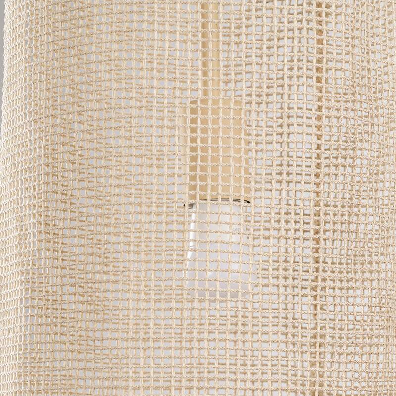 Farmhouse Mini Pendant Cylinder Rope Mesh Cage Kitchen Island Lights for Dining Room - 9.84" W x 19.29" H