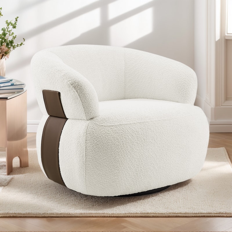 Kieon 33"W 360 Swivel Barrel Chair Modern Accent Chair Set of 2