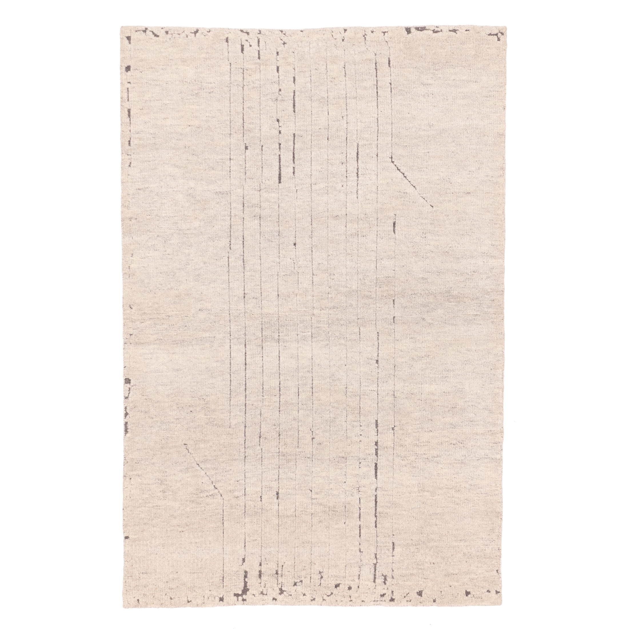 ECARPETGALLERY Hand-knotted Tangier Light Grey Wool Rug - 5'0 x 7'11