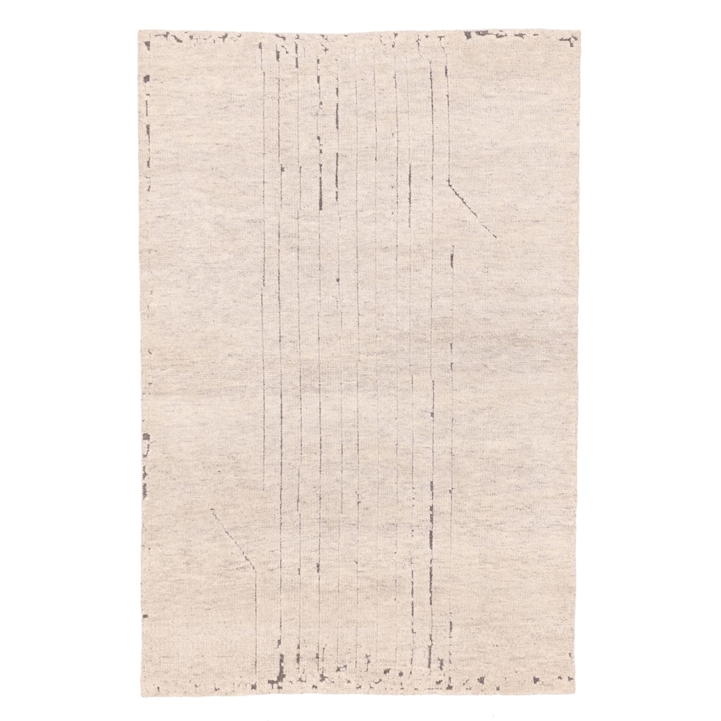 ECARPETGALLERY Hand-knotted Tangier Light Grey Wool Rug - 5'0 x 7'11