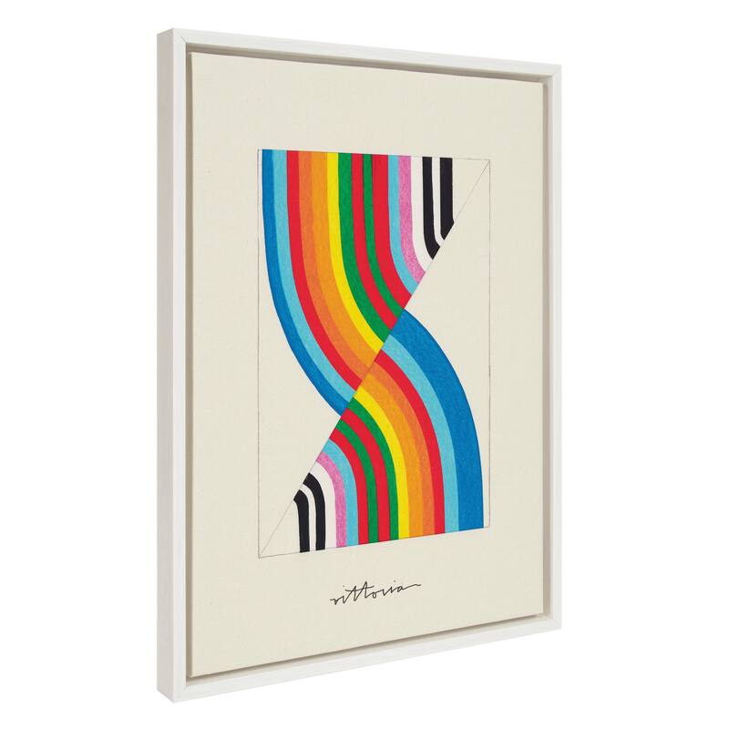 Kate and Laurel Sylvie Its Always an Almost Framed Canvas by Amber Vittoria - 18x24 - White