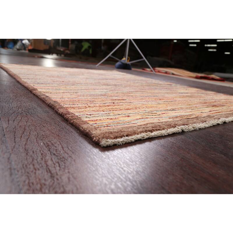 Hand Knotted Oriental 100% Wool Carpet Tribal Contemporary Multi-Colored Gabbeh (kashkoli) Area Rug - 6' 3'' X 4' 7''