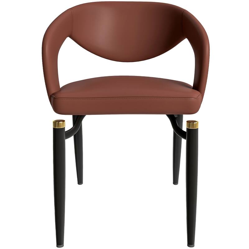 Entice Dining Chairs Upholstered Leather with Iron Legs Modern Accent Arm Chairs