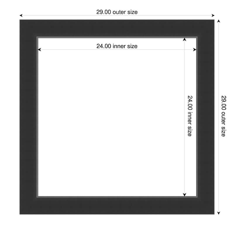 Amanti Art Corvino Black Framed Dry Erase Magnetic Board - 29 x 29 in - Corvino Black