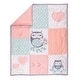 preview thumbnail 9 of 7, Lambs & Ivy Sweet Owl Dreams Pink Heart Nursery 5-Piece Baby Crib Bedding Set