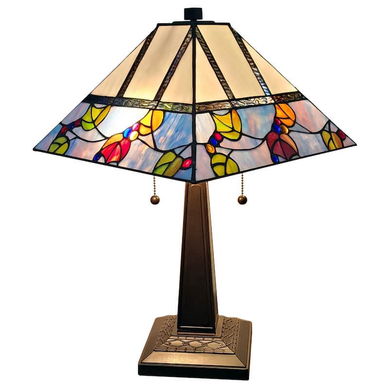 22-Inch Dark Brown Metal Candlestick Table Lamp with White Shade - 11" x 21" x 22"